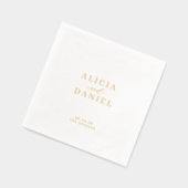 ミニマシンプルリストの新郎新婦の名前金ゴールド 箔ナプキン (左)