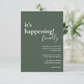 ミニマシンプルリストの濃い緑の結婚写真 招待状 (スタンド正面)