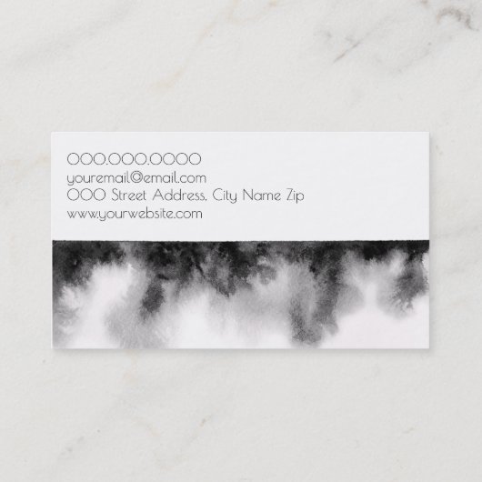 ミニマシンプルリストの白黒の水色 名刺 (裏面)