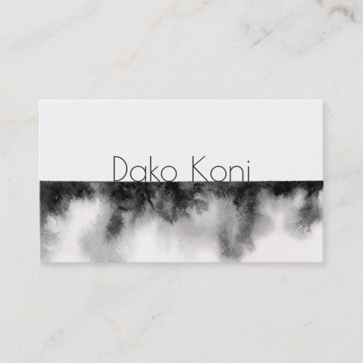 ミニマシンプルリストの白黒の水色 名刺 (正面)