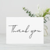 ミニマシンプルリストの白黒メッセー結婚ジ サンキューカード (スタンド正面)