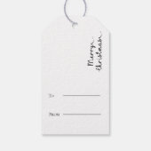 ミニマシンプルリストの白黒メリークリスマス ギフトタグ (裏面)