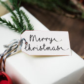 ミニマシンプルリストの白黒メリークリスマス ギフトタグ