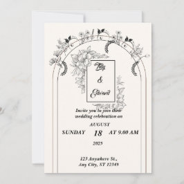 ミニマシンプルリストの白黒結婚の 招待状