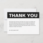 ミニマシンプルリストの白黒 サンキューカード (正面)