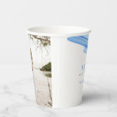 ミニマシンプルリストの砂インクライン結婚ブルー 紙コップ (右)