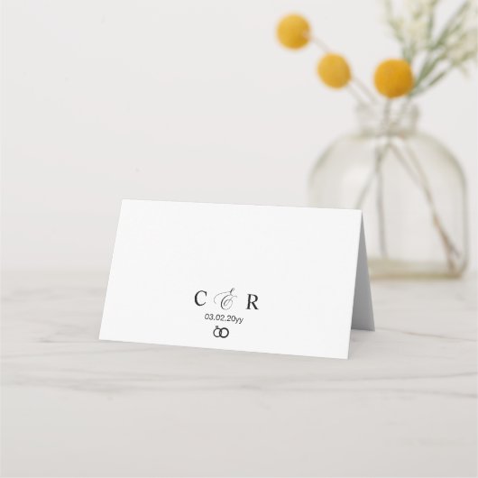 ミニマシンプルリストの結婚イベントエスコート折り プレイスカード (裏面)