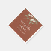 ミニマシンプルリストの結婚テラコッタ書 スタンダードカクテルナプキン (角)