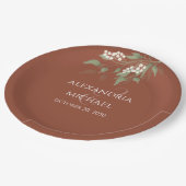 ミニマシンプルリストの結婚テラコッタ書 ペーパープレート (アングル)