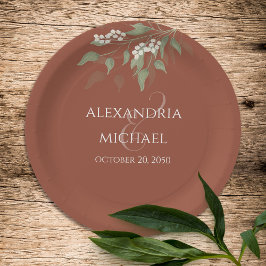 ミニマシンプルリストの結婚テラコッタ書 ペーパープレート