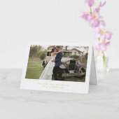 ミニマシンプルリストの結婚写真に感謝金ゴールド 箔グリーティングカード (蘭)