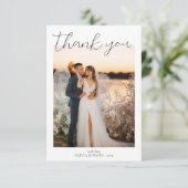 ミニマシンプルリストの結婚写真 サンキューカード (スタンド正面)