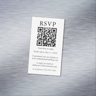 ミニマシンプルリストの結婚式RSVP QR 25マグネットカード マグネット名刺