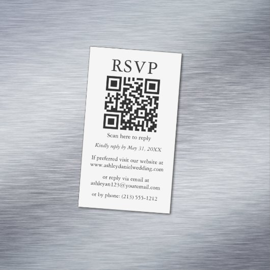 ミニマシンプルリストの結婚式RSVP QR 25マグネットカード マグネット名刺 (インサイチュ)