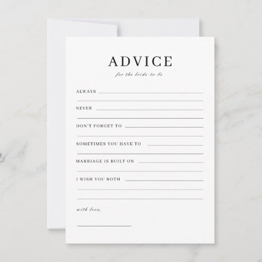 ミニマシンプルリストの花嫁へアドバイスカード サンキューカード (正面)