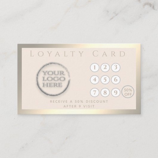 ミニマシンプルリストの豪華な光カスタム輝のロゴ ロイヤリティカード (正面)