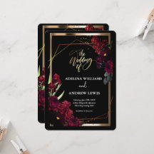 ミニマシンプルリストの赤いローズ、金ゴールド枠の招待