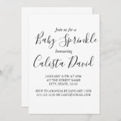 ミニマシンプルリストの赤ちゃんシャワーの活性化 招待状 (正面/裏面)