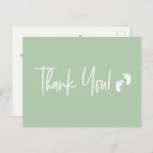 ミニマシンプルリストの赤ちゃん感謝していシャワーユー緑 ポストカード (正面/裏面)