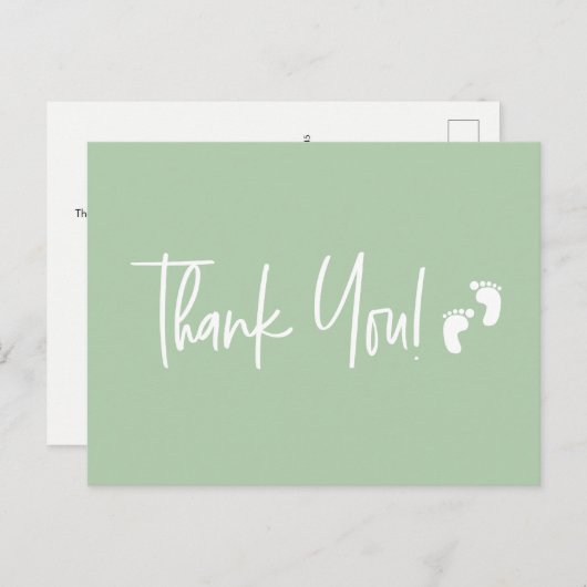 ミニマシンプルリストの赤ちゃん感謝していシャワーユー緑 ポストカード (正面/裏面)