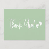 ミニマシンプルリストの赤ちゃん感謝していシャワーユー緑 ポストカード (正面)