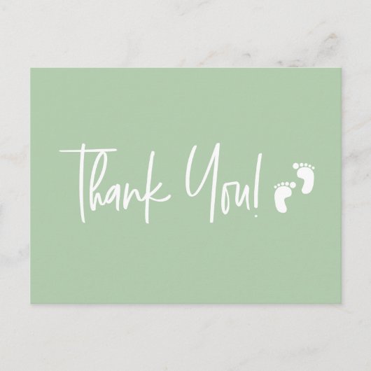 ミニマシンプルリストの赤ちゃん感謝していシャワーユー緑 ポストカード (正面)