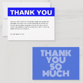 ミニマシンプルリストの青と白 サンキューカード