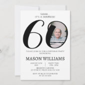 ミニマシンプルリストの驚き60th誕生日の写真 招待状 (正面)