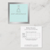 ミニマシンプルリストの高級銀箔はさみ 予約カード (正面/裏面)