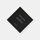 ミニマシンプルリストの黒と白のエレガントな結婚式 スタンダードカクテルナプキン (角)