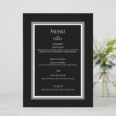 ミニマシンプルリストの黒と白のエレガントな結婚式 メニュー (スタンド正面)