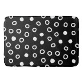 ミニマシンプルリストの黒と白のバブルパターン バスマット (正面)