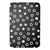 ミニマシンプルリストの黒と白のバブルパターン バスマット (正面縦)