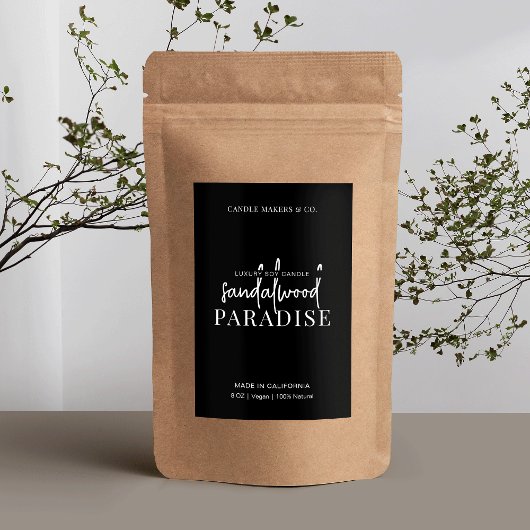 ミニマシンプルリストの黒と白のワックスメルトラベル フードラベル