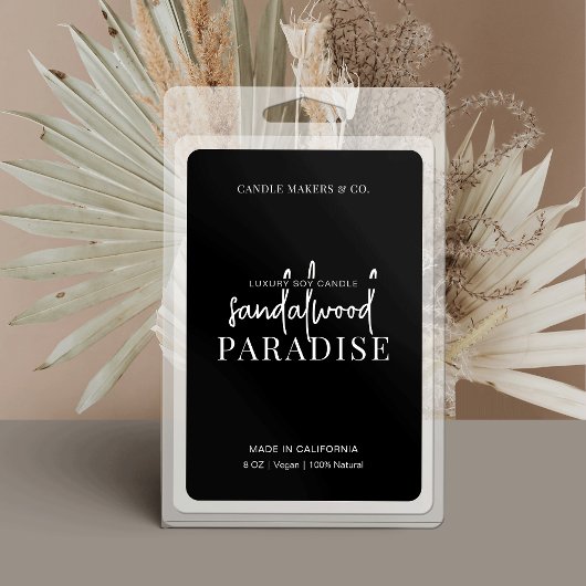 ミニマシンプルリストの黒と白のワックスメルトラベル フードラベル