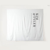 ミニマシンプルリストの黒と白結婚の背景 タペストリー (正面(横))