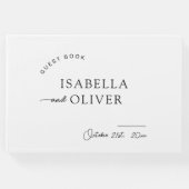 ミニマシンプルリストの黒と白結婚の ゲストブック (正面)