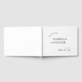 ミニマシンプルリストの黒と白結婚の ゲストブック (全面)