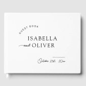 ミニマシンプルリストの黒と白結婚の ゲストブック (正面)