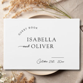 ミニマシンプルリストの黒と白結婚の ゲストブック