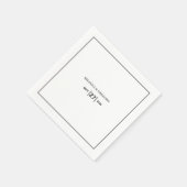 ミニマシンプルリストの黒と白結婚の スタンダードカクテルナプキン (角)