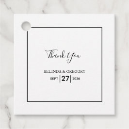 ミニマシンプルリストの黒と白結婚の フェイバータグ