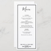 ミニマシンプルリストの黒と白結婚の メニュー (正面/裏面)