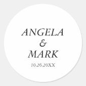 ミニマシンプルリストの黒と白結婚の ラウンドシール (正面)