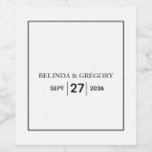 ミニマシンプルリストの黒と白結婚の ワインラベル (シングルラベル)