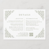 ミニマシンプルリストのSage Green写真の結婚詳細 エンクロージャーカード (正面)