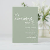 ミニマシンプルリストのSage Green Photos 結婚 招待状 (スタンド正面)