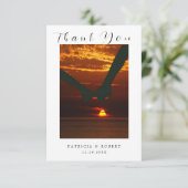 ミニマシンプルリストのScript newlywedsの結婚写真 サンキューカード (スタンド正面)