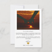 ミニマシンプルリストのScript newlywedsの結婚写真 サンキューカード (裏面)