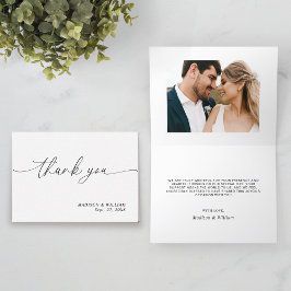 ミニマシンプルリストのScript Photo結婚's サンキューカード